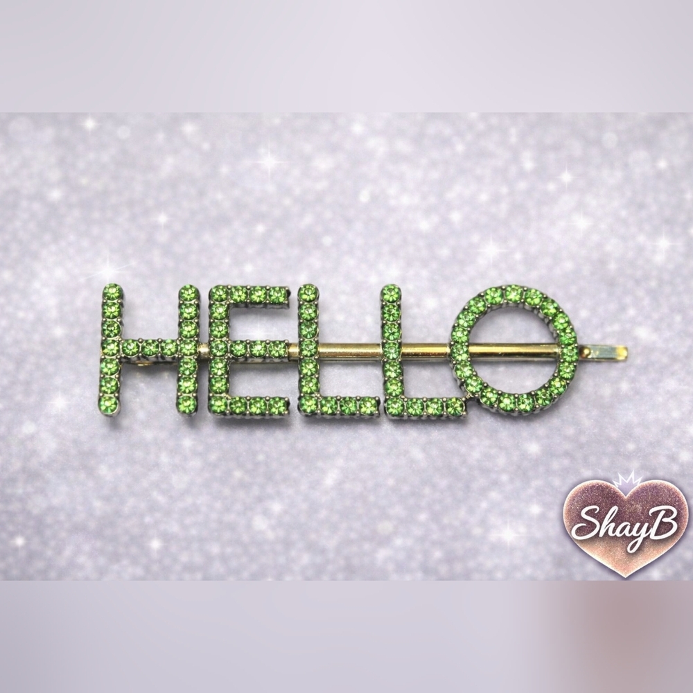 Paparazzi Green Crystal Hair Clip